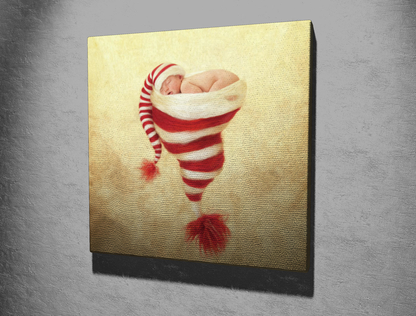 Quadro Decorativo em Tela KC183 Multicolor 45x45cm com Moldura de Madeira - Arte Moderna para Decoração de Interiores