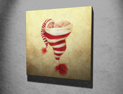 Quadro Decorativo em Tela KC183 Multicolor 45x45cm com Moldura de Madeira - Arte Moderna para Decoração de Interiores