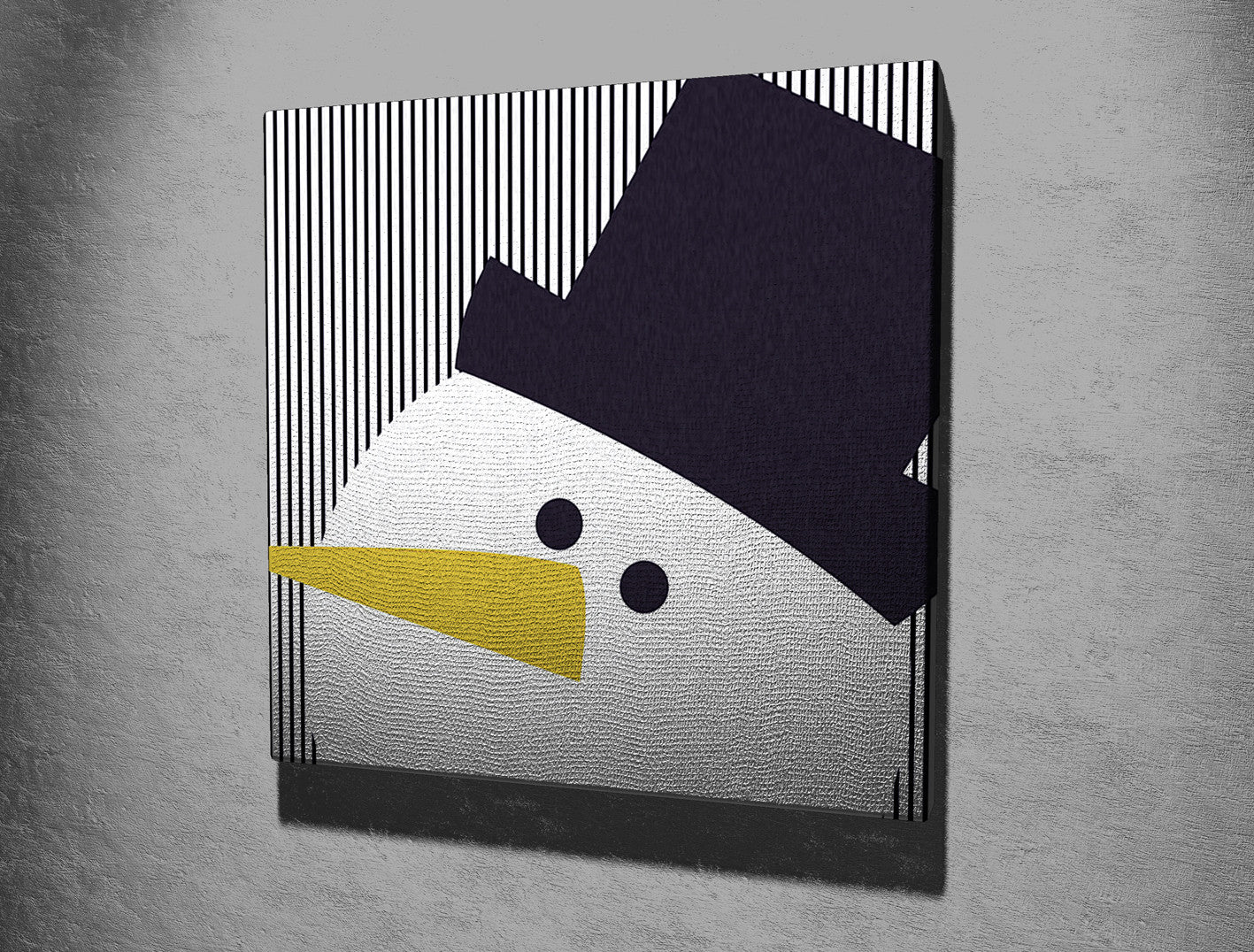 Quadro Decorativo em Tela KC184 Multicolor 45x45cm com Moldura de Madeira - Arte Moderna para Decoração de Interiores