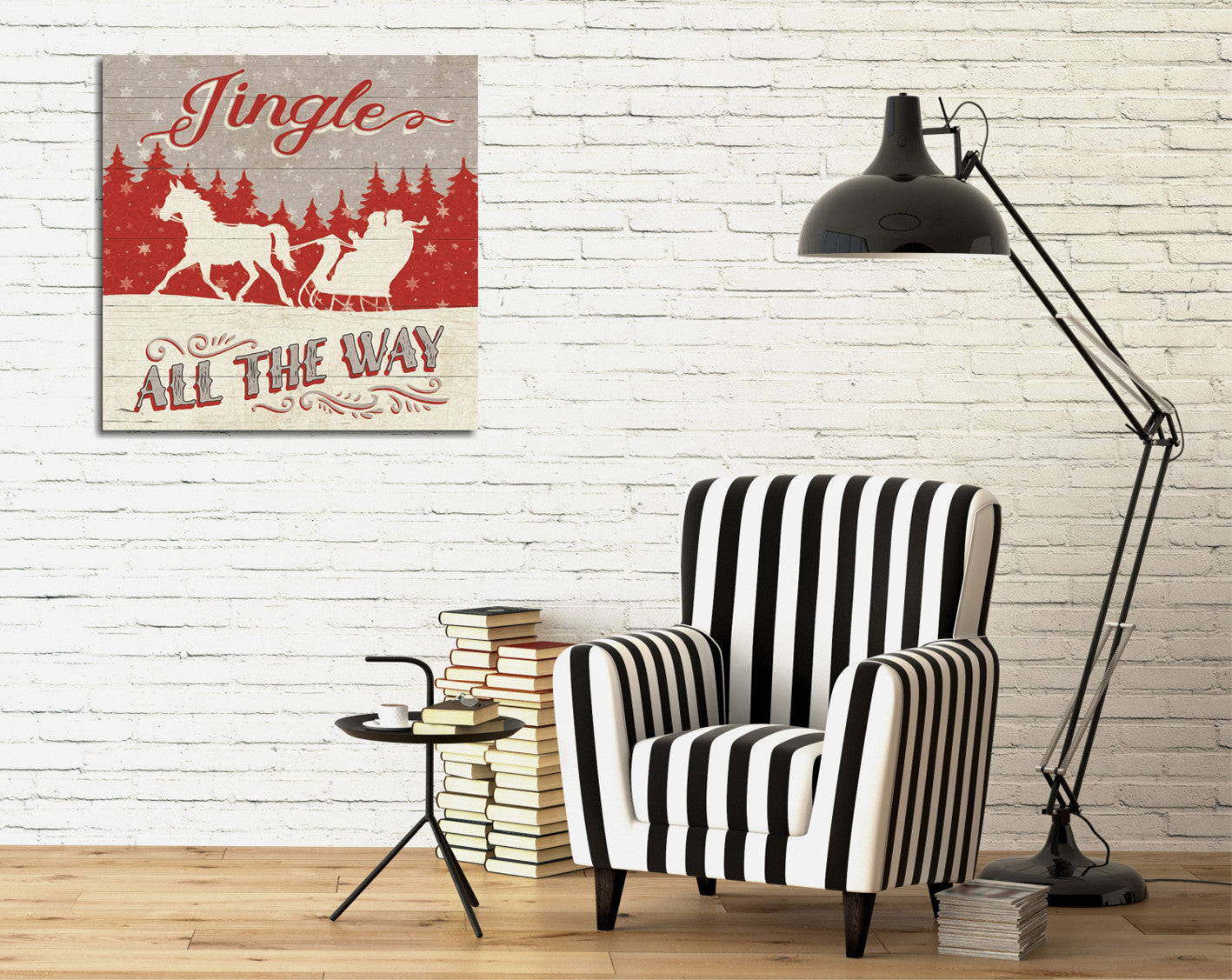 Quadro Decorativo em Tela KC187 Multicolor 45x45cm com Moldura de Madeira - Arte Moderna para Decoração de Interiores