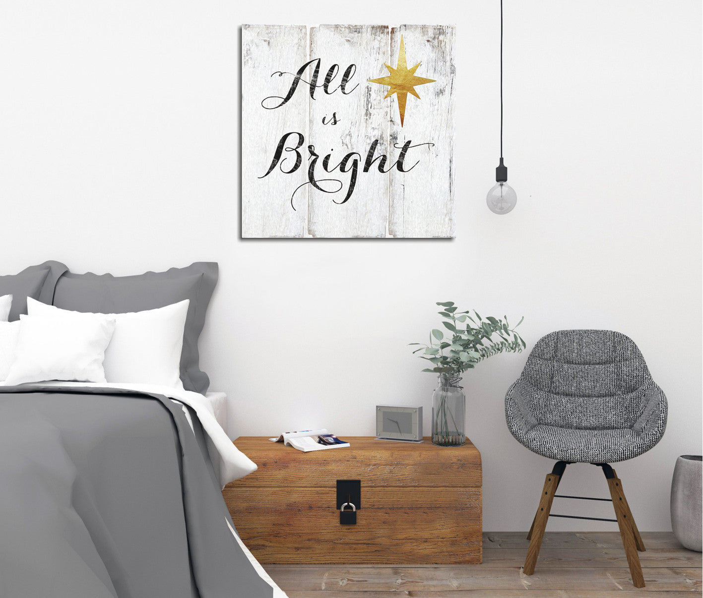 Quadro Decorativo em Tela KC188 Multicolor 45x45cm com Moldura de Madeira - Arte Moderna para Decoração de Interiores