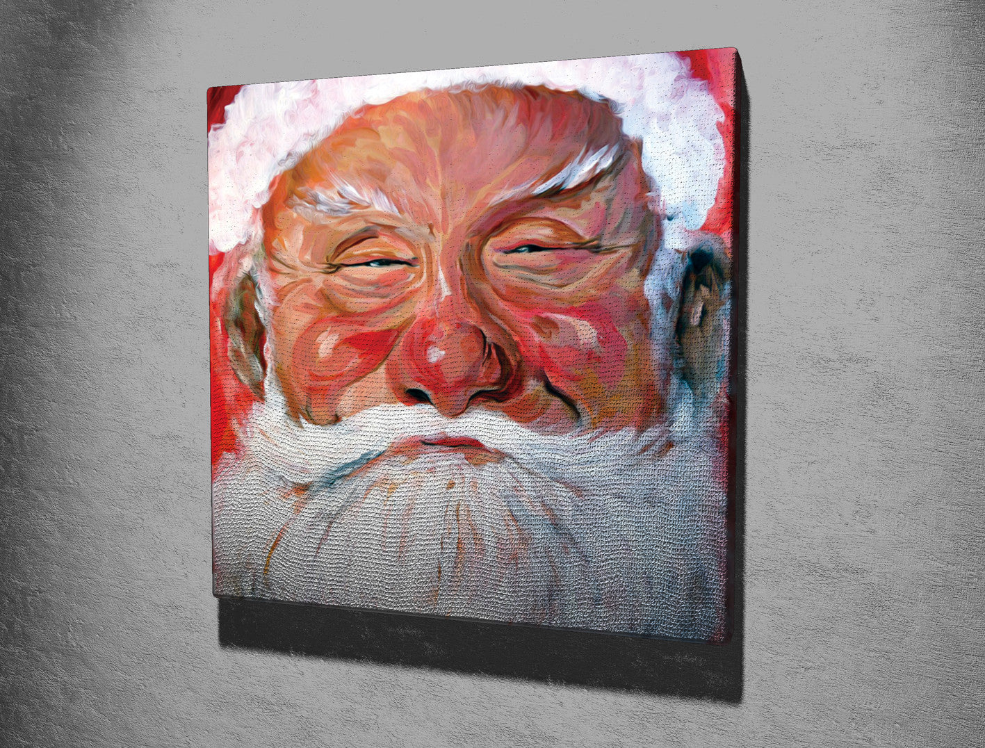 Quadro Decorativo em Tela KC190 Multicolor 45x45cm com Moldura de Madeira - Arte Moderna para Decoração de Interiores