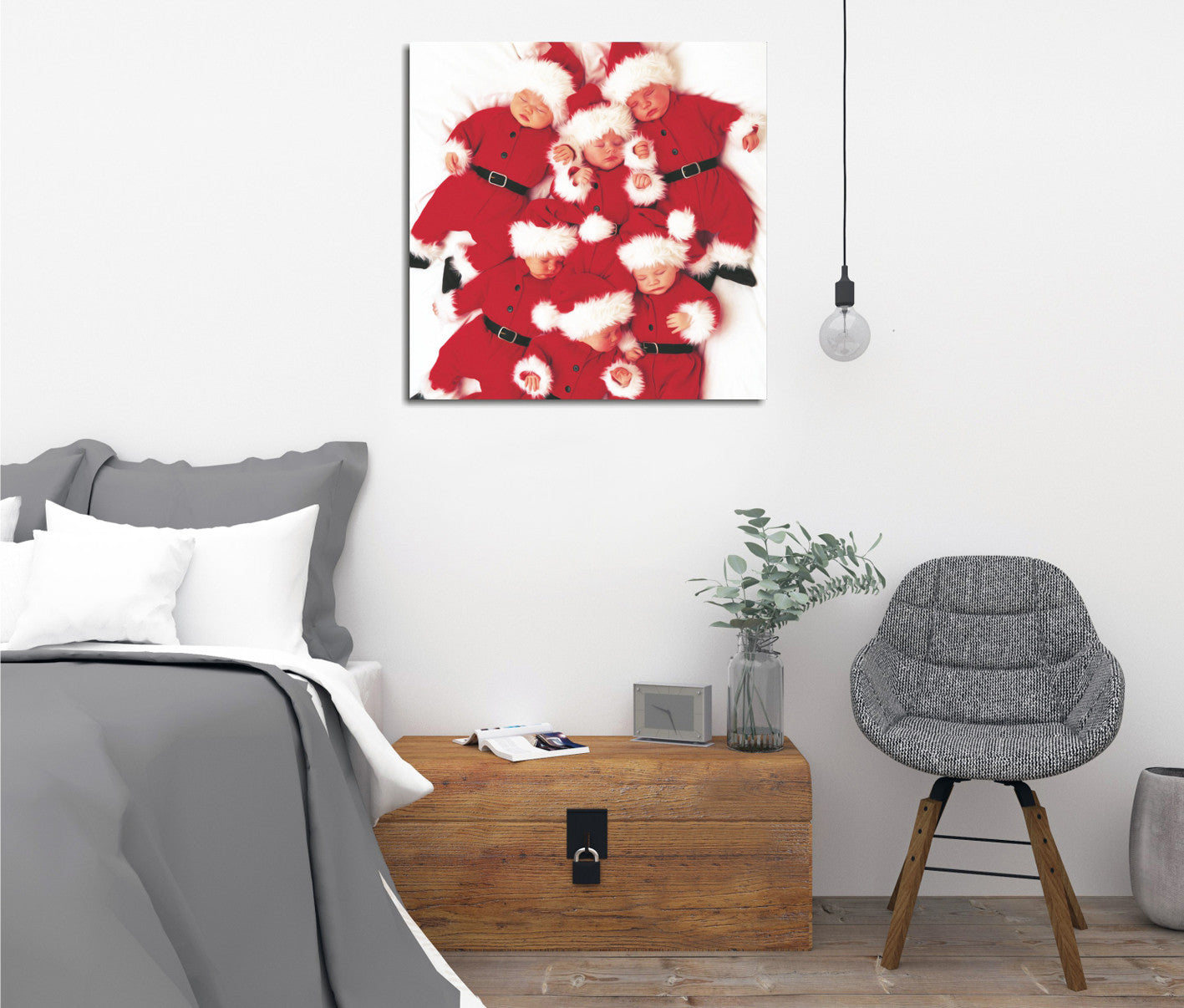 Quadro Decorativo em Tela KC191 Multicolor 45x45cm com Moldura de Madeira - Arte Moderna para Decoração de Interiores