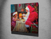 Quadro Decorativo em Tela KC192 Multicolor 45x45cm com Moldura de Madeira - Arte Moderna para Decoração de Interiores