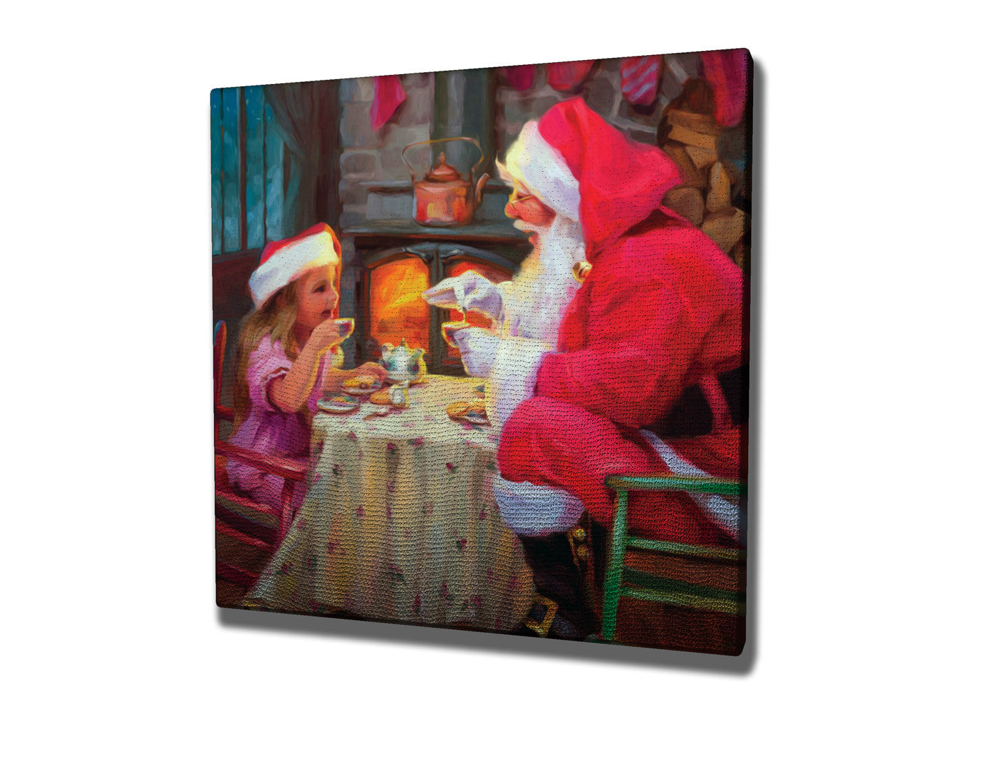 Quadro Decorativo em Tela KC192 Multicolor 45x45cm com Moldura de Madeira - Arte Moderna para Decoração de Interiores