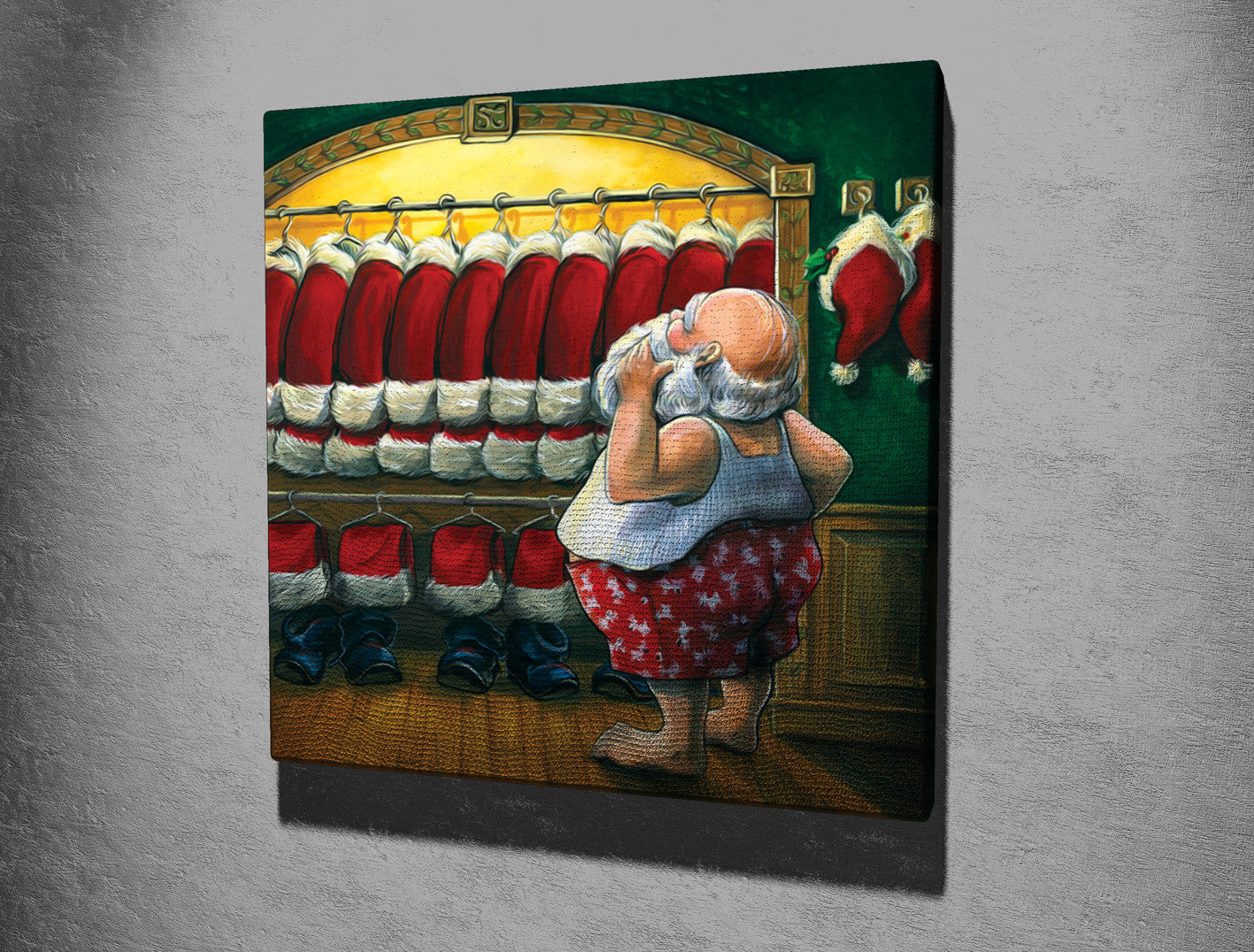 Quadro Decorativo em Tela KC193 Multicolor 45x45cm com Moldura de Madeira - Arte Moderna para Decoração de Interiores