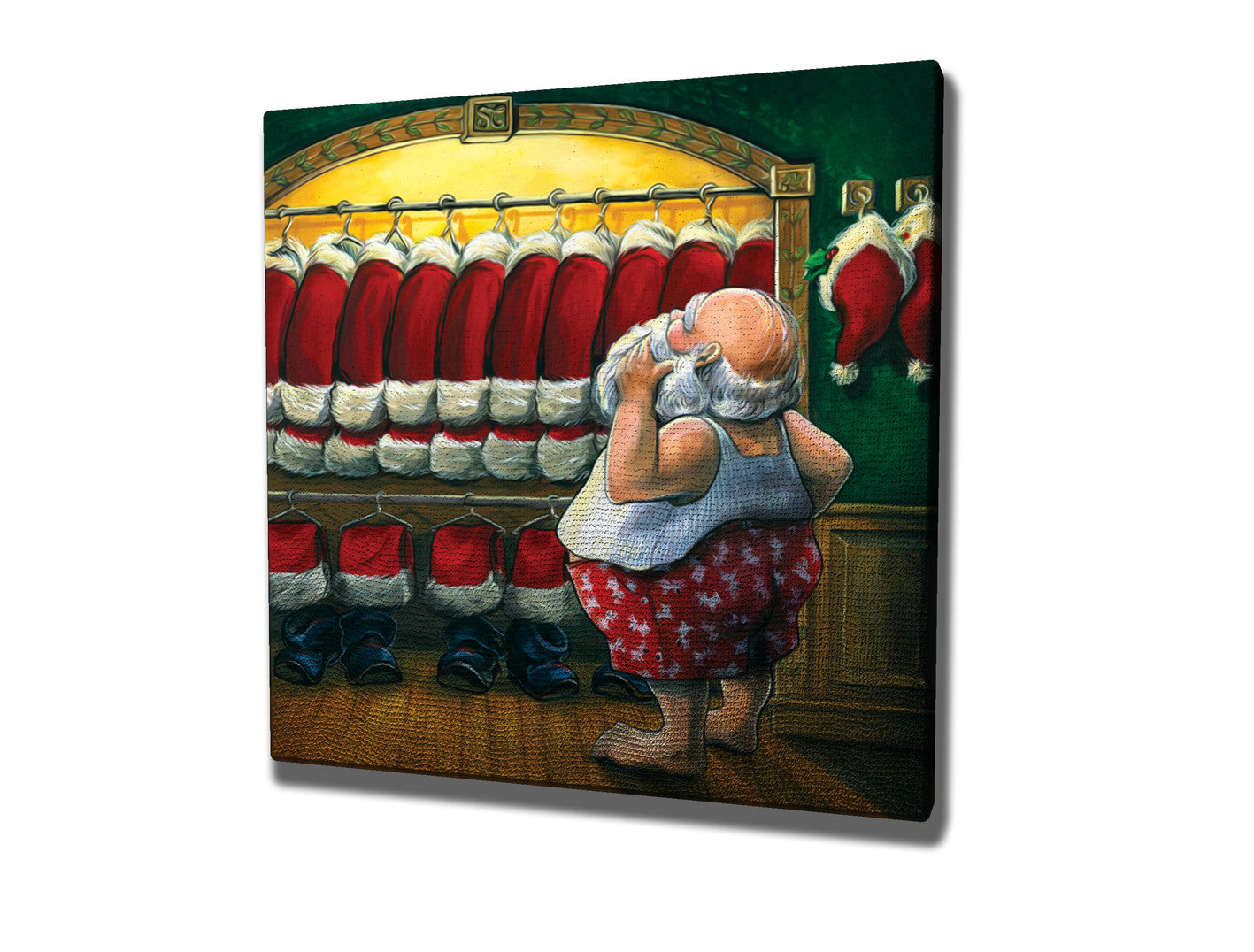 Quadro Decorativo em Tela KC193 Multicolor 45x45cm com Moldura de Madeira - Arte Moderna para Decoração de Interiores