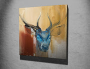 Quadro Decorativo em Tela KC194 Multicolor 45x45cm com Moldura de Madeira - Arte Moderna para Decoração de Interiores