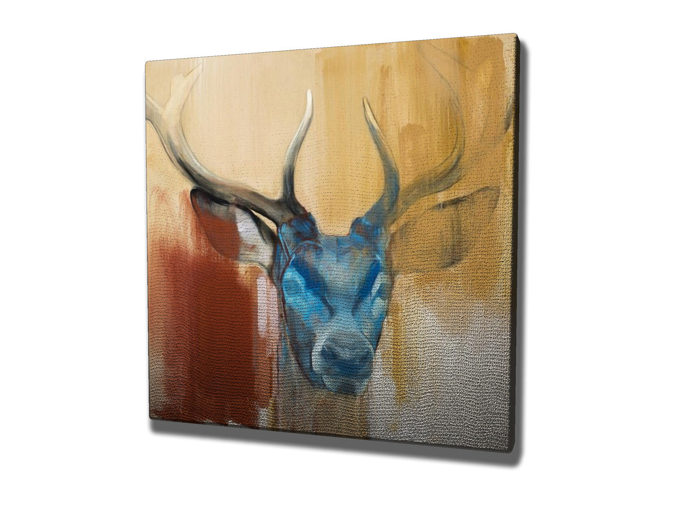 Quadro Decorativo em Tela KC194 Multicolor 45x45cm com Moldura de Madeira - Arte Moderna para Decoração de Interiores