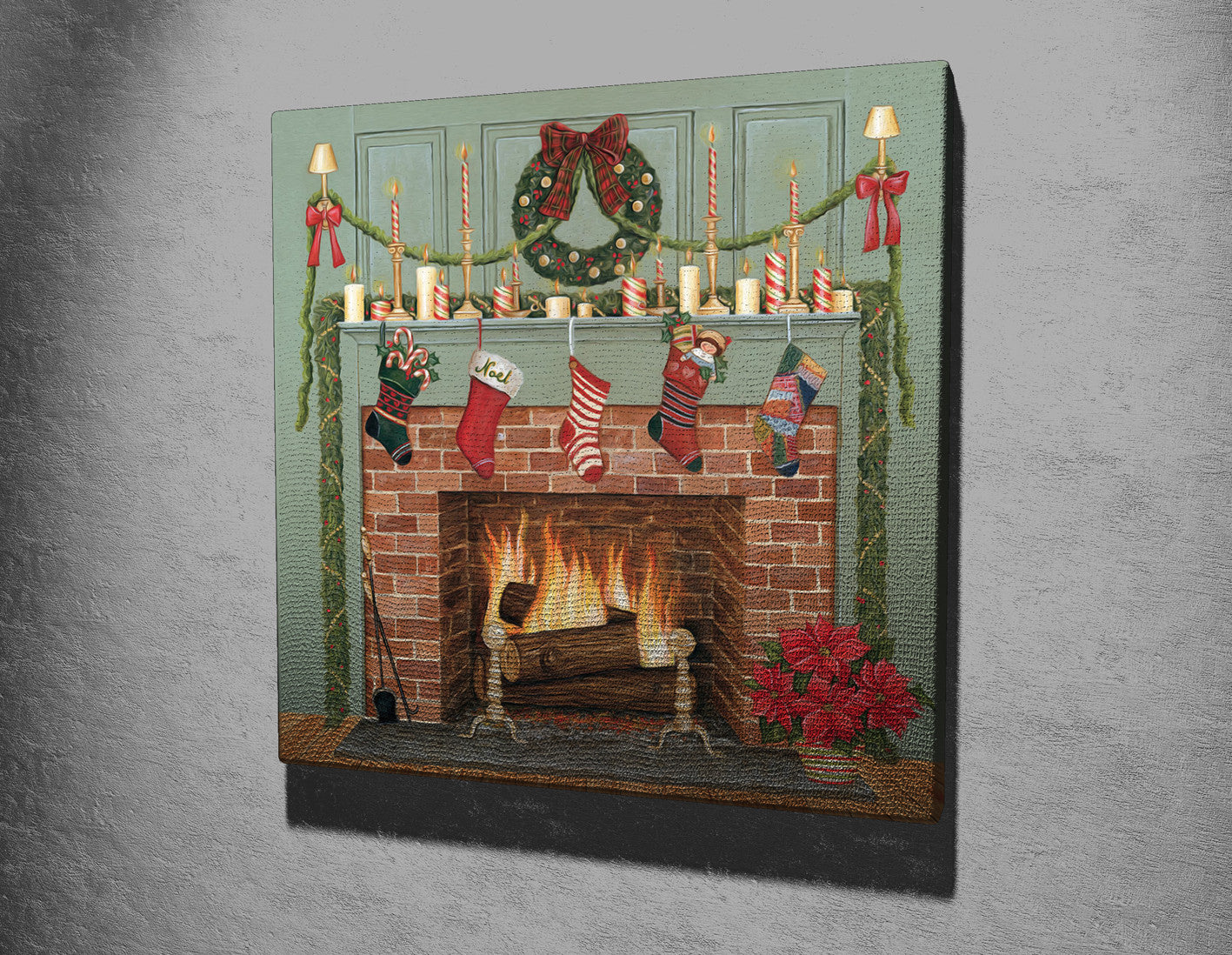 Quadro Decorativo em Tela KC195 Multicolor 45x45cm com Moldura de Madeira - Arte Moderna para Decoração de Interiores