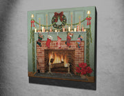 Quadro Decorativo em Tela KC195 Multicolor 45x45cm com Moldura de Madeira - Arte Moderna para Decoração de Interiores