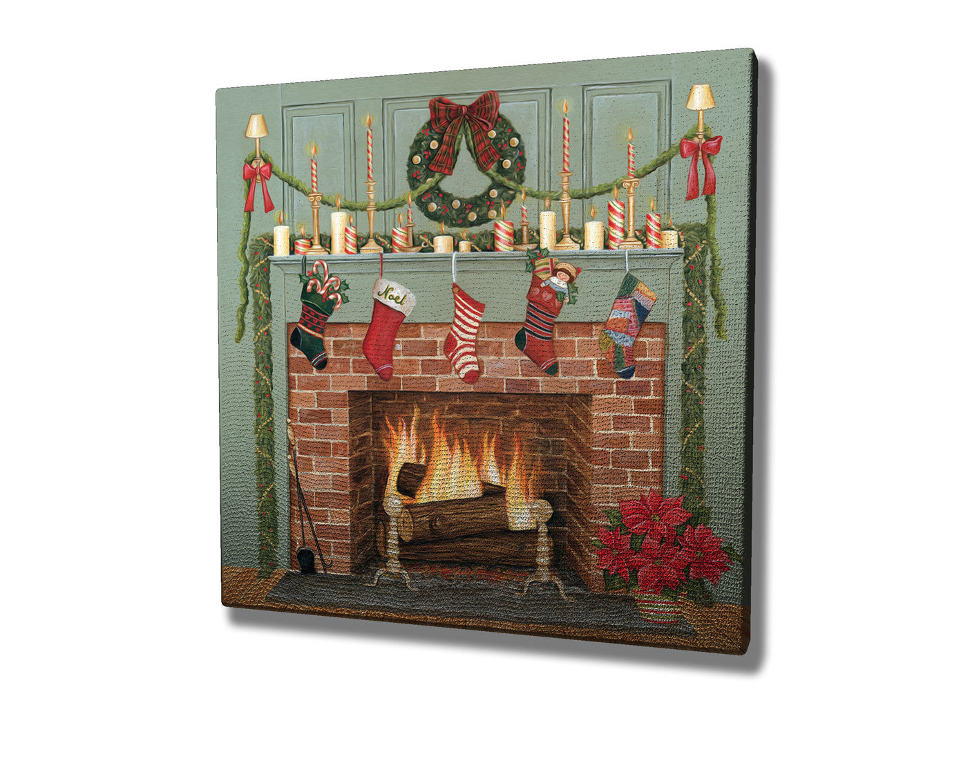 Quadro Decorativo em Tela KC195 Multicolor 45x45cm com Moldura de Madeira - Arte Moderna para Decoração de Interiores