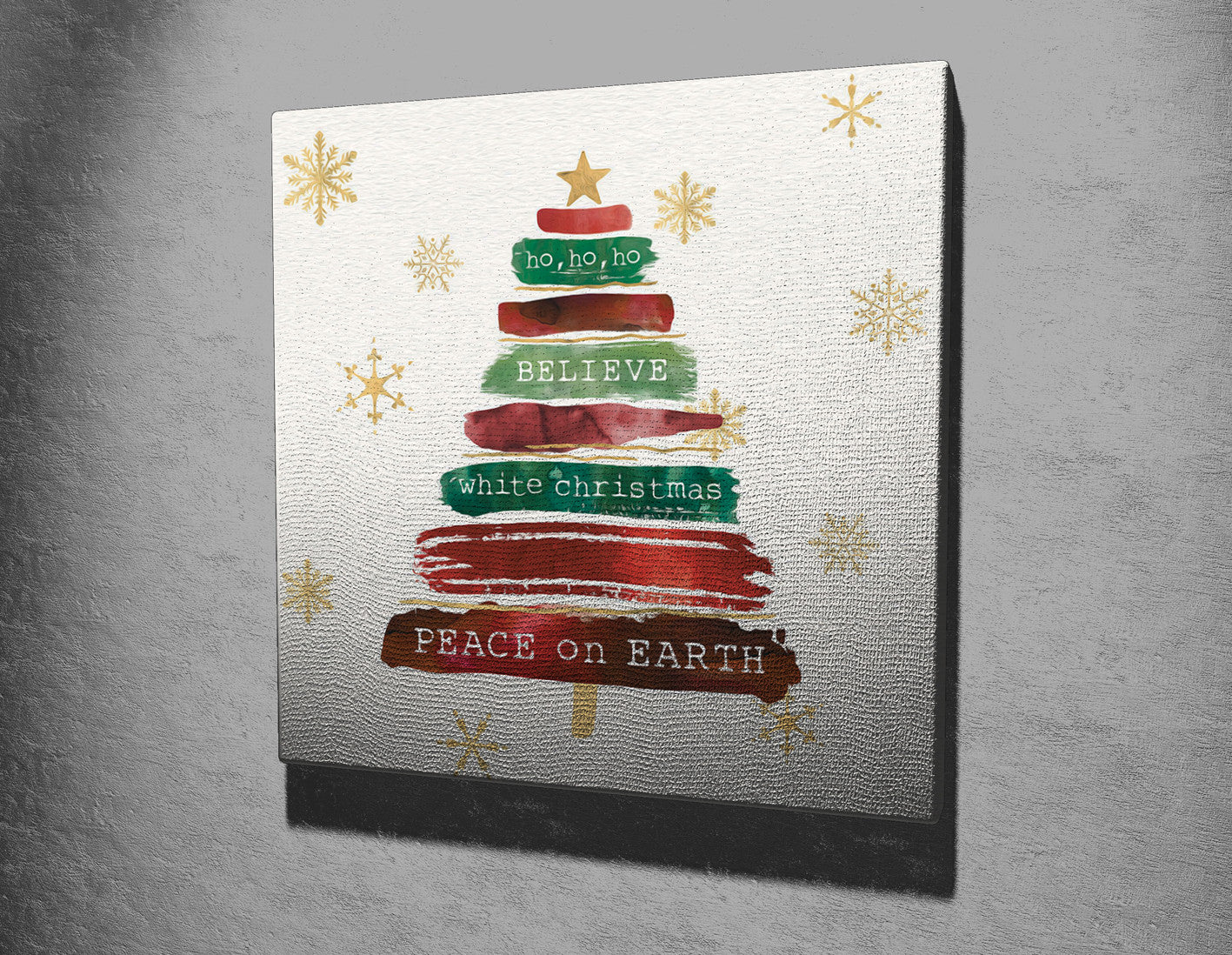 Quadro Decorativo em Tela KC196 Multicolor 45x45cm com Moldura de Madeira - Arte Moderna para Decoração de Interiores