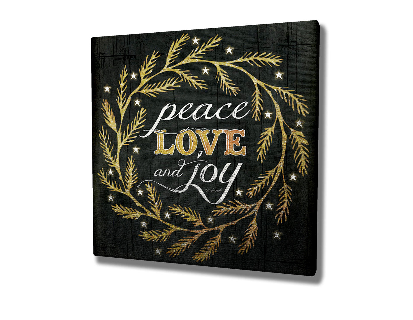 Quadro Decorativo em Tela KC197 Multicolor 45x45cm com Moldura de Madeira - Arte Moderna para Decoração de Interiores