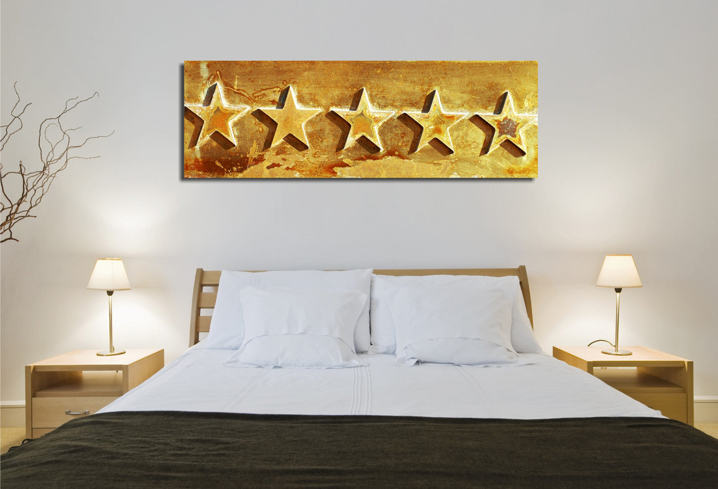 Quadro Decorativo em Tela Multicolor PC138 - 30x80cm com Moldura de Madeira 100% Canvas