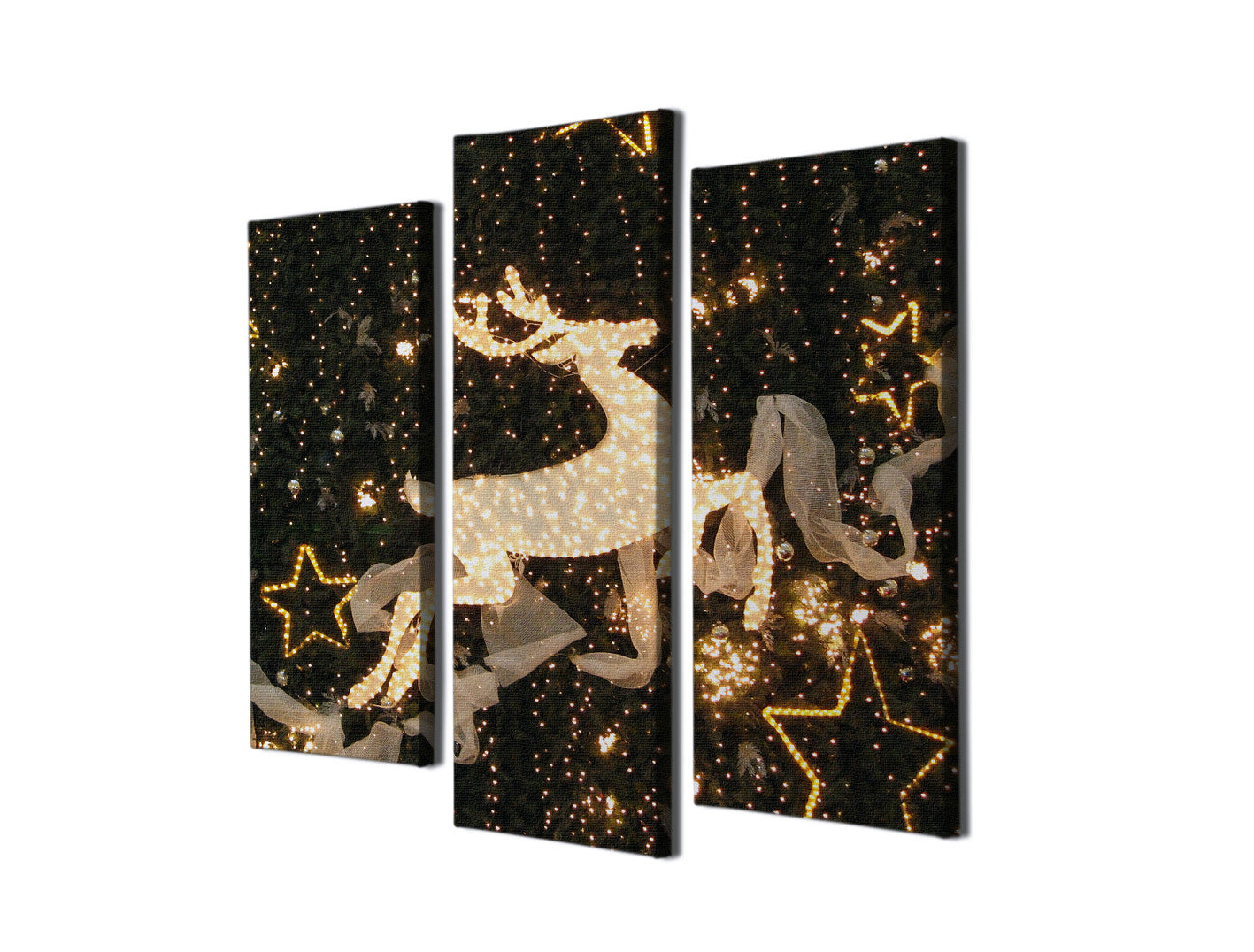 Conjunto de 3 Telas Decorativas Multicolor UC91 - Pintura em Canvas 100% com Moldura de Madeira