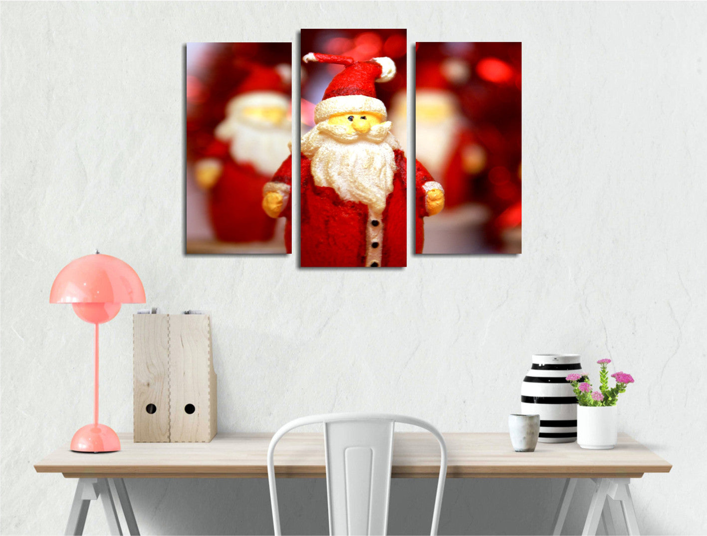 Conjunto de 3 Telas Decorativas Multicolor UC92 - Pintura em Canvas 100% com Moldura de Madeira