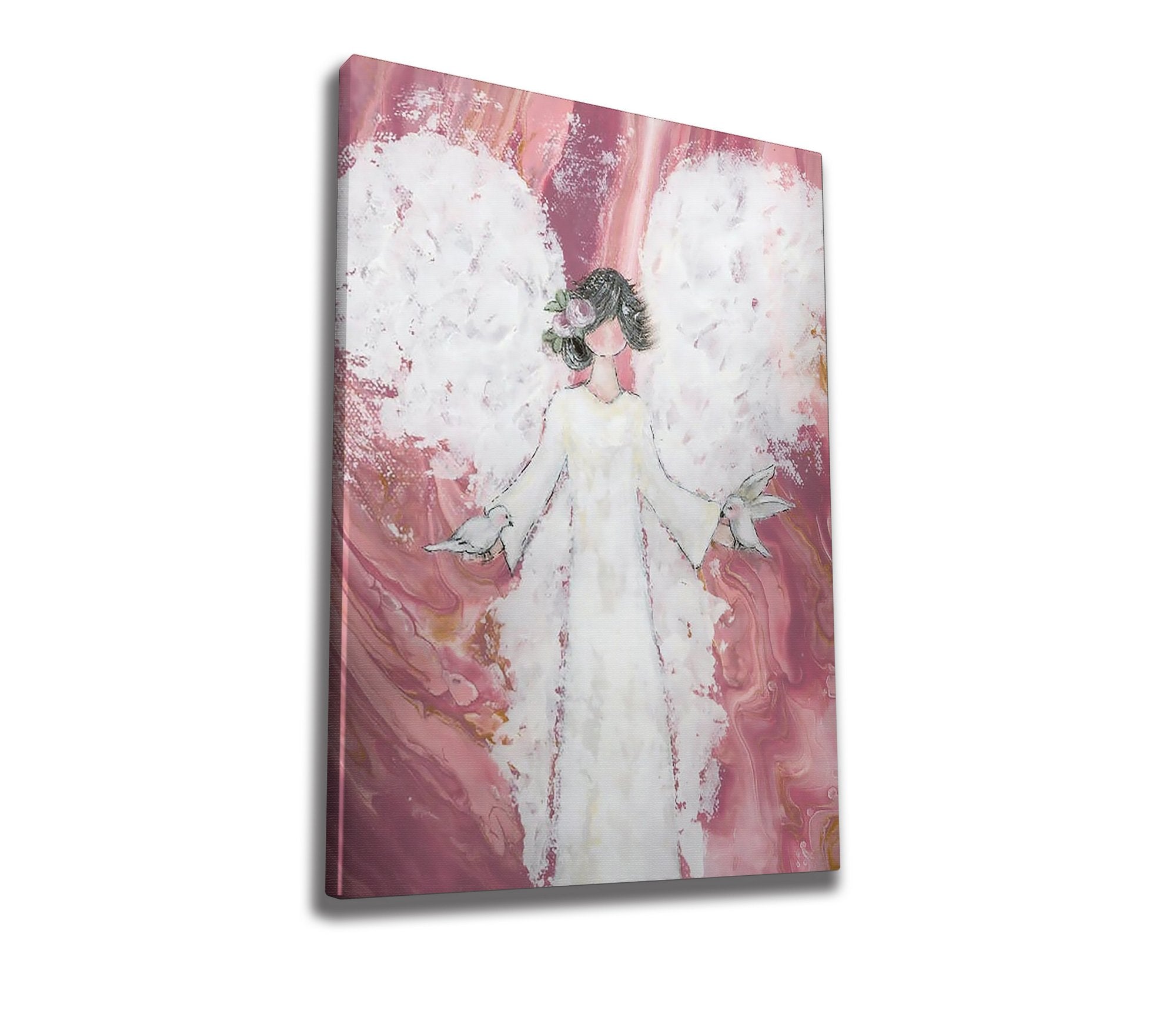 Quadro Decorativo em Tela 50x70cm - Pintura Multicolor com Moldura de Madeira 100% Canvas