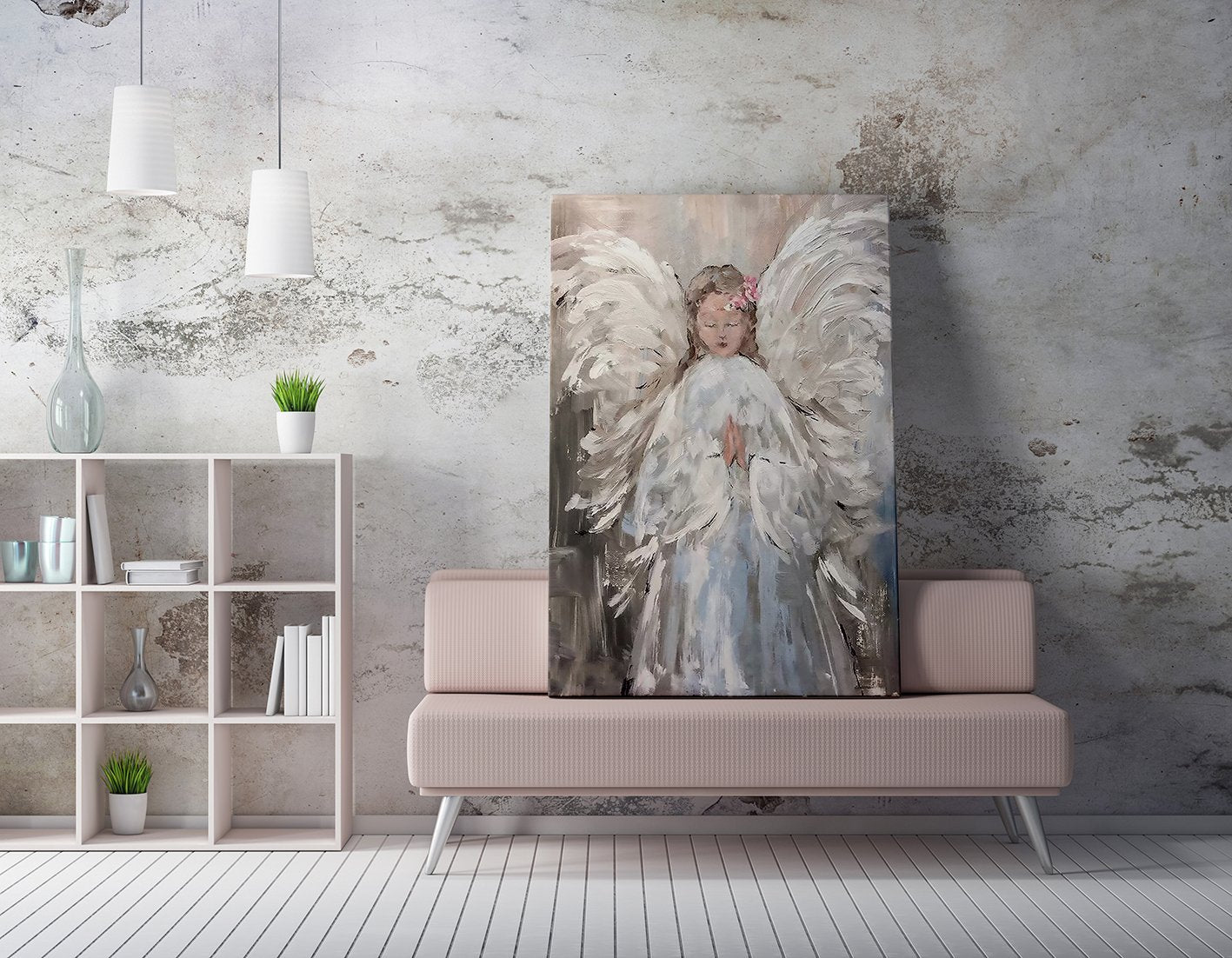 Quadro Decorativo em Tela 50x70cm - Pintura Multicolor com Moldura de Madeira 100% Canvas