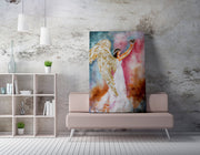 Quadro Decorativo em Tela 50x70cm - Pintura Multicolor com Moldura de Madeira 100% Canvas