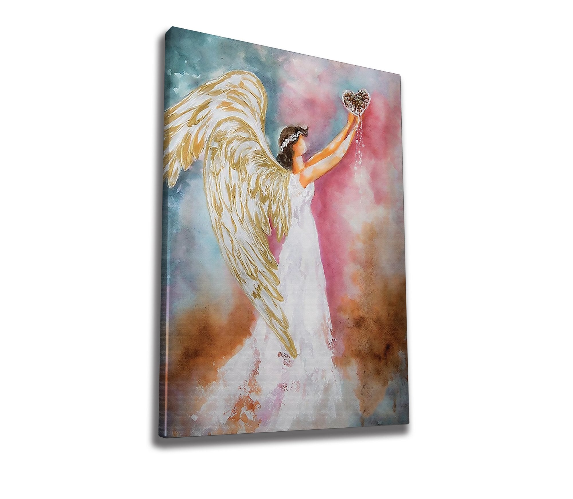 Quadro Decorativo em Tela 50x70cm - Pintura Multicolor com Moldura de Madeira 100% Canvas