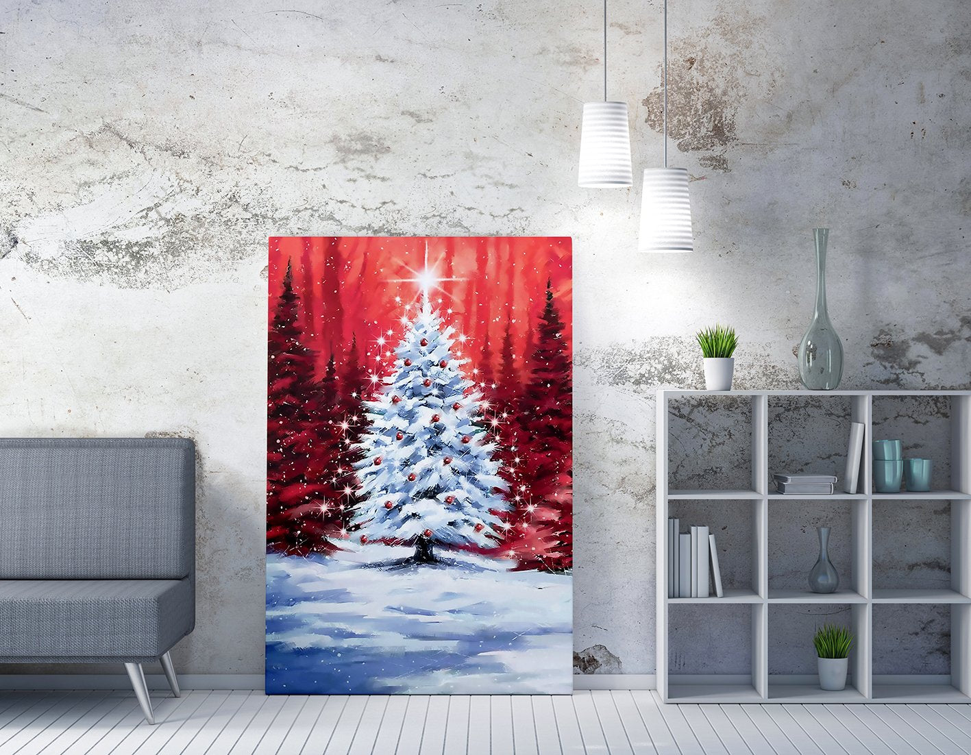 Quadro Decorativo em Tela 50x70cm - Pintura Multicolor com Moldura de Madeira 100% Canvas