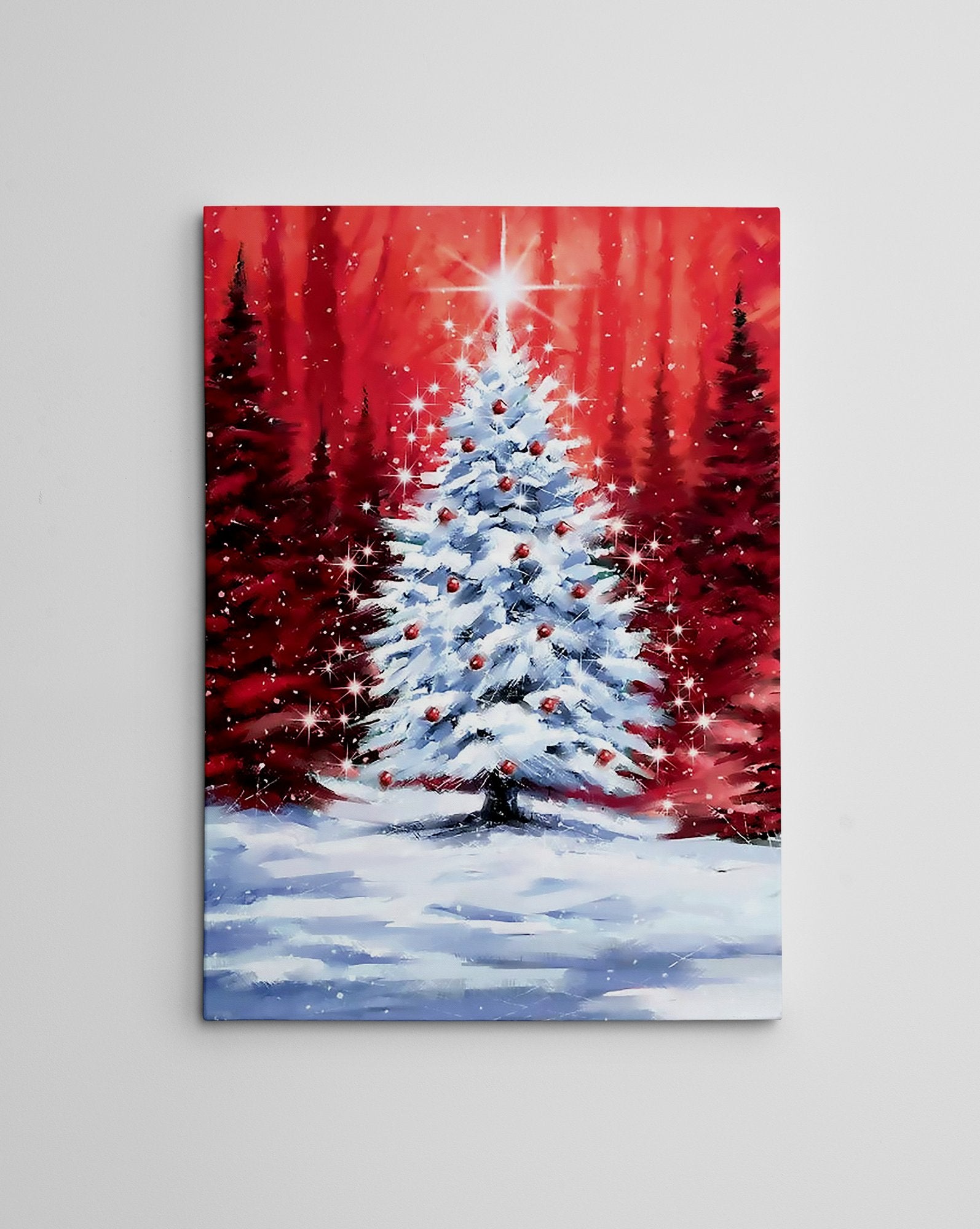 Quadro Decorativo em Tela 50x70cm - Pintura Multicolor com Moldura de Madeira 100% Canvas