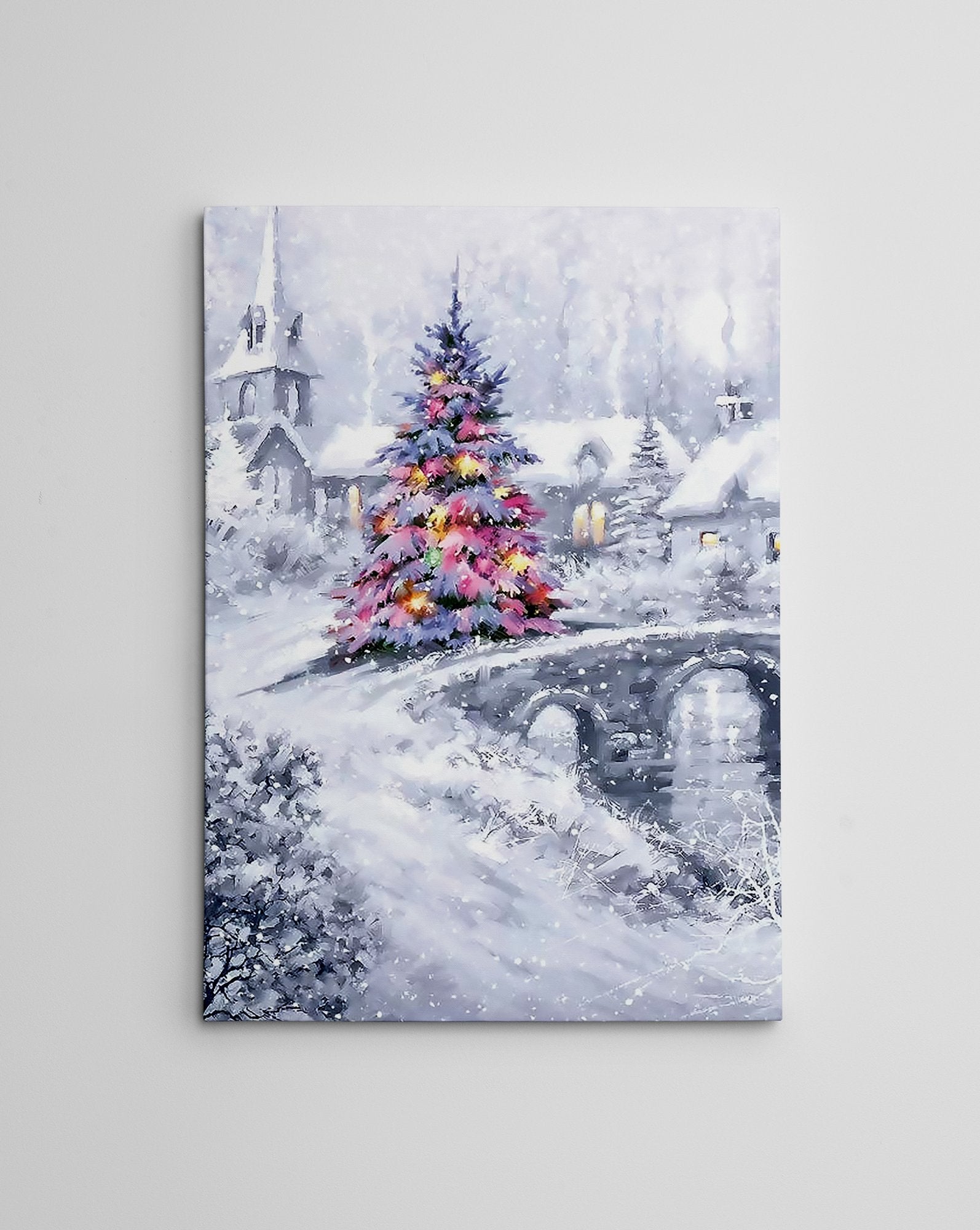 Quadro Decorativo em Tela 50x70cm - Pintura Multicolor com Moldura de Madeira 100% Canvas