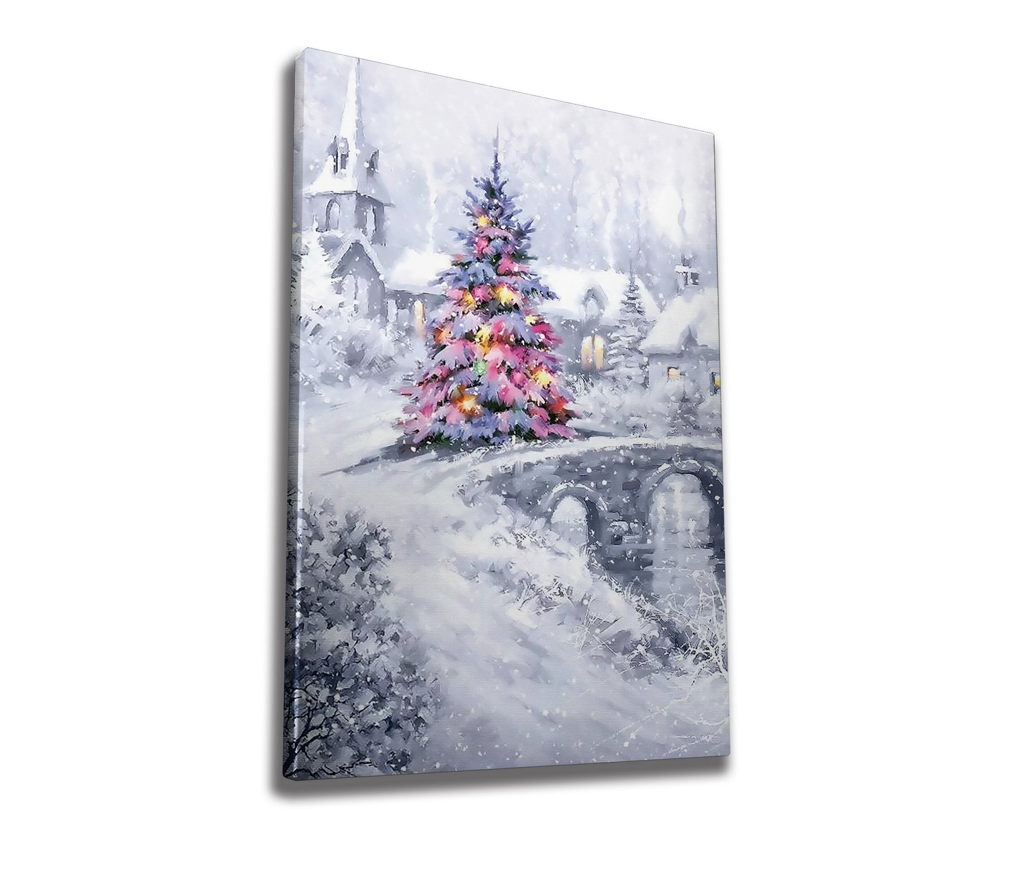 Quadro Decorativo em Tela 50x70cm - Pintura Multicolor com Moldura de Madeira 100% Canvas