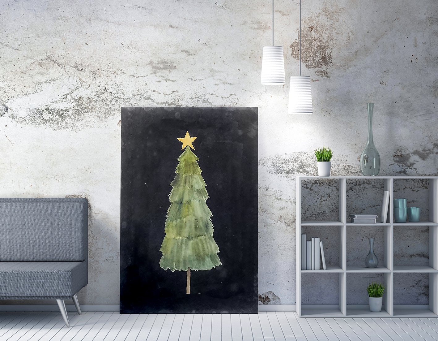 Quadro Decorativo em Tela 50x70cm - Pintura Multicolor com Moldura de Madeira 100% Canvas