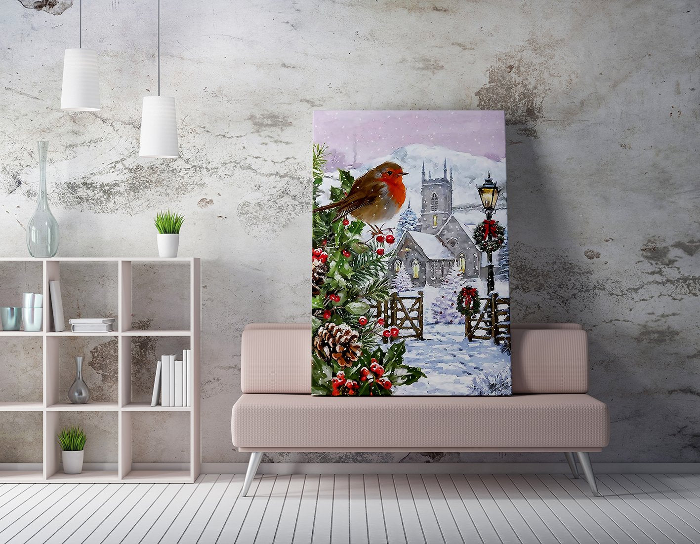 Quadro Decorativo em Tela 50x70cm - Pintura Multicolor com Moldura de Madeira 100% Canvas