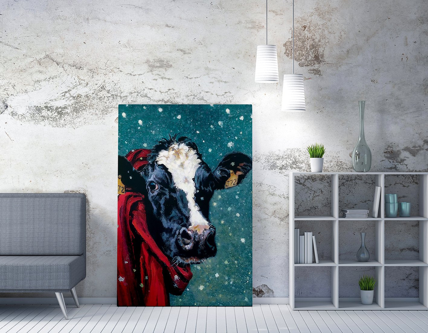 Quadro Decorativo em Tela 50x70cm - Pintura Multicolor com Moldura de Madeira 100% Canvas