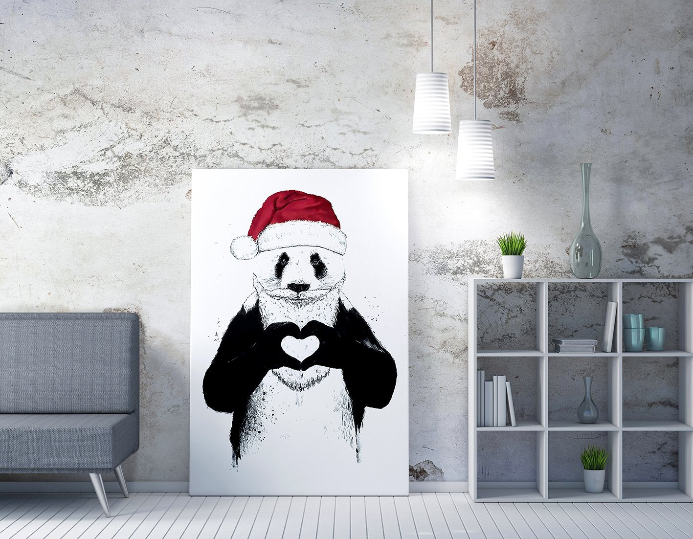 Quadro Decorativo em Tela 50x70cm - Pintura Multicolor com Moldura de Madeira - Arte Moderna para Decoração de Interiores