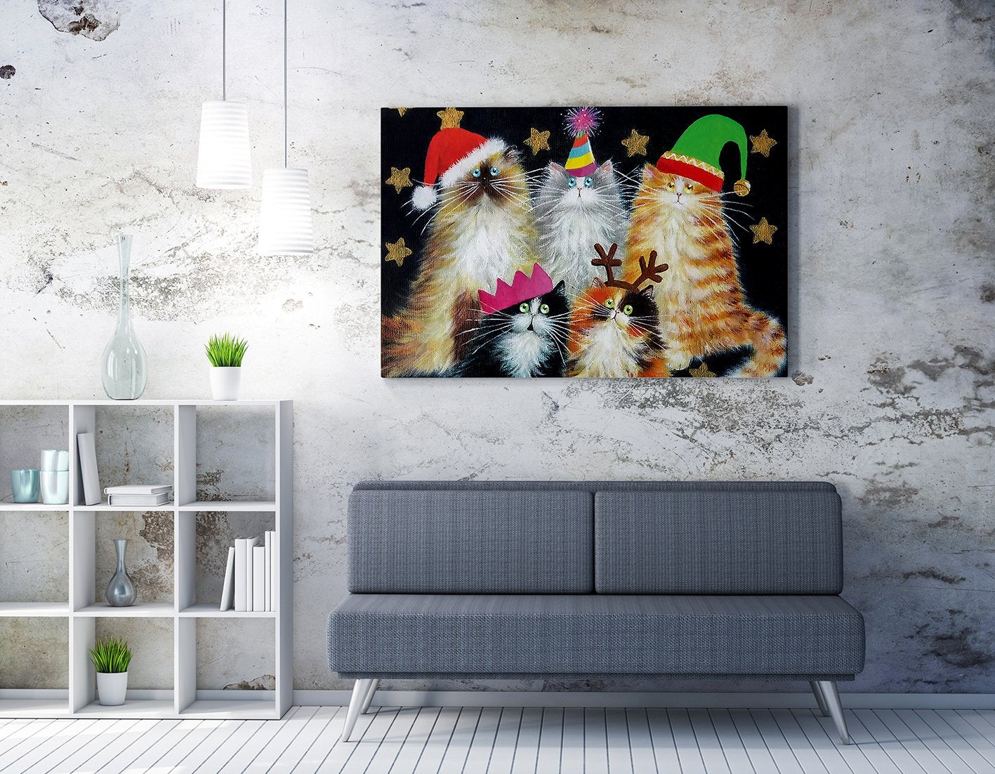 Quadro Decorativo em Tela 50x70cm - Pintura Multicolor com Moldura de Madeira 100% Canvas