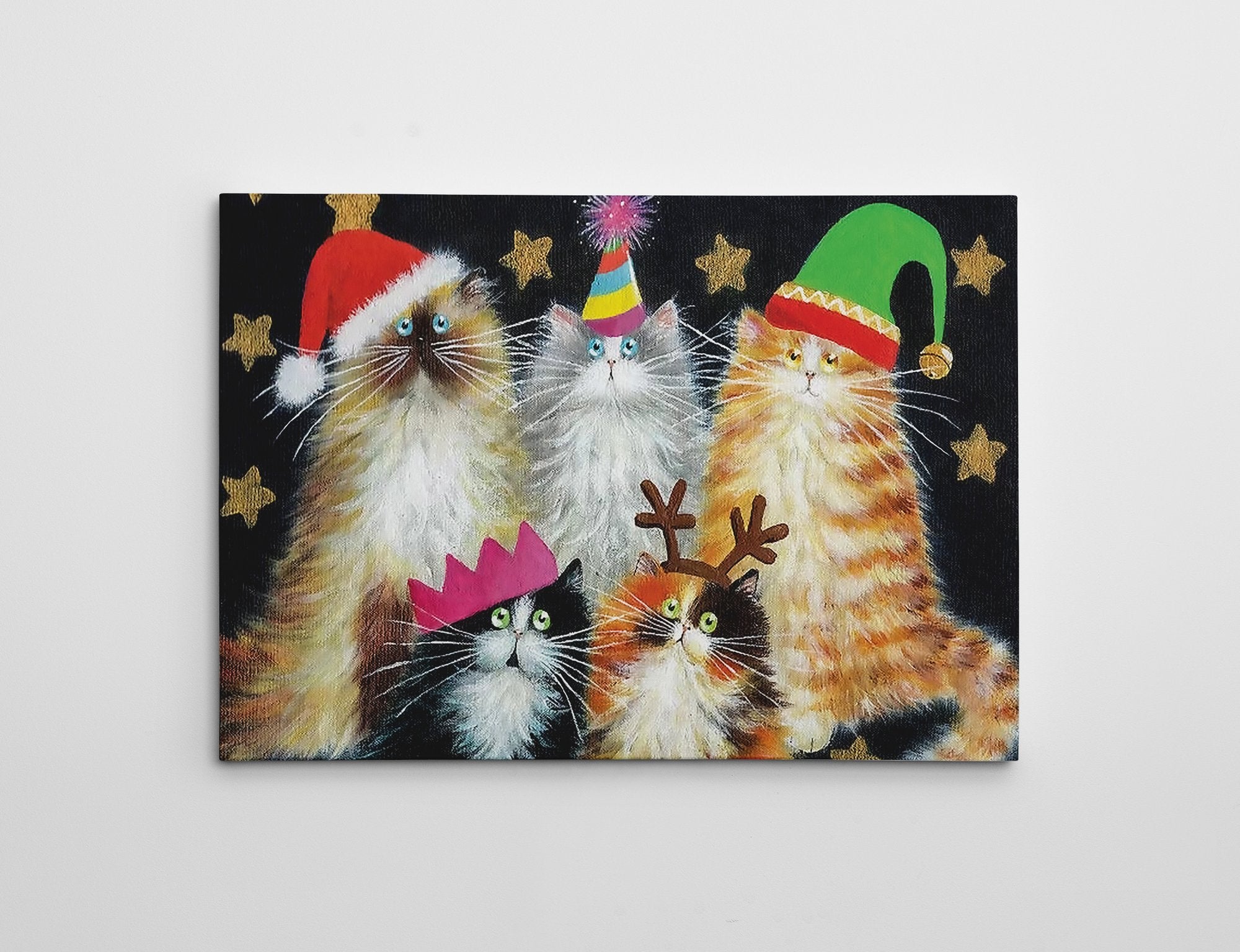 Quadro Decorativo em Tela 50x70cm - Pintura Multicolor com Moldura de Madeira 100% Canvas