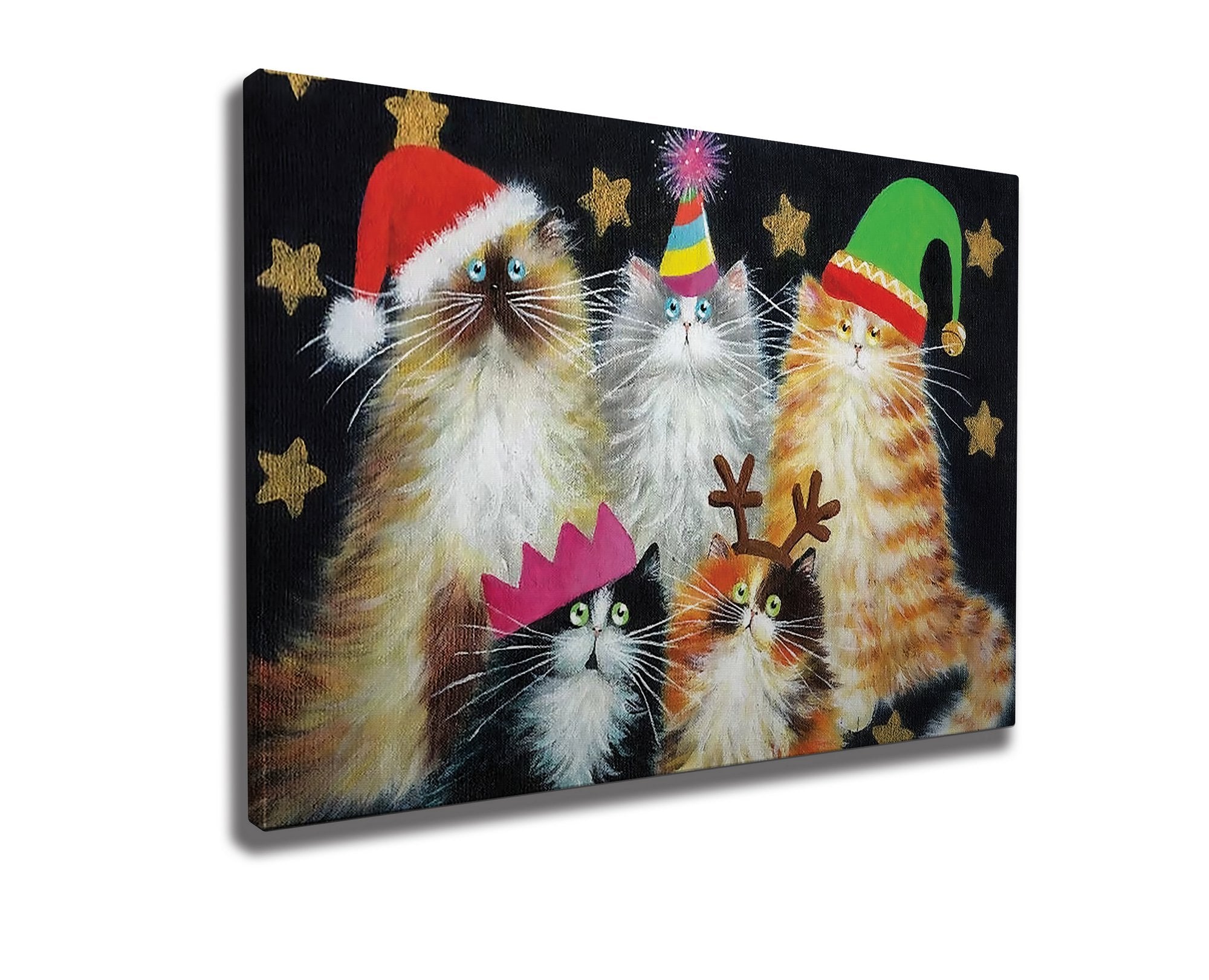 Quadro Decorativo em Tela 50x70cm - Pintura Multicolor com Moldura de Madeira 100% Canvas