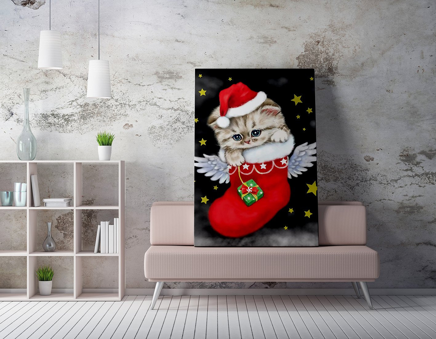 Quadro Decorativo em Tela 50x70cm - Pintura Multicolor com Moldura de Madeira 100% Canvas