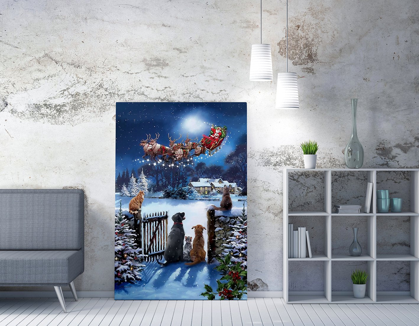 Quadro Decorativo em Tela 50x70cm - Pintura Multicolor com Moldura de Madeira 100% Canvas