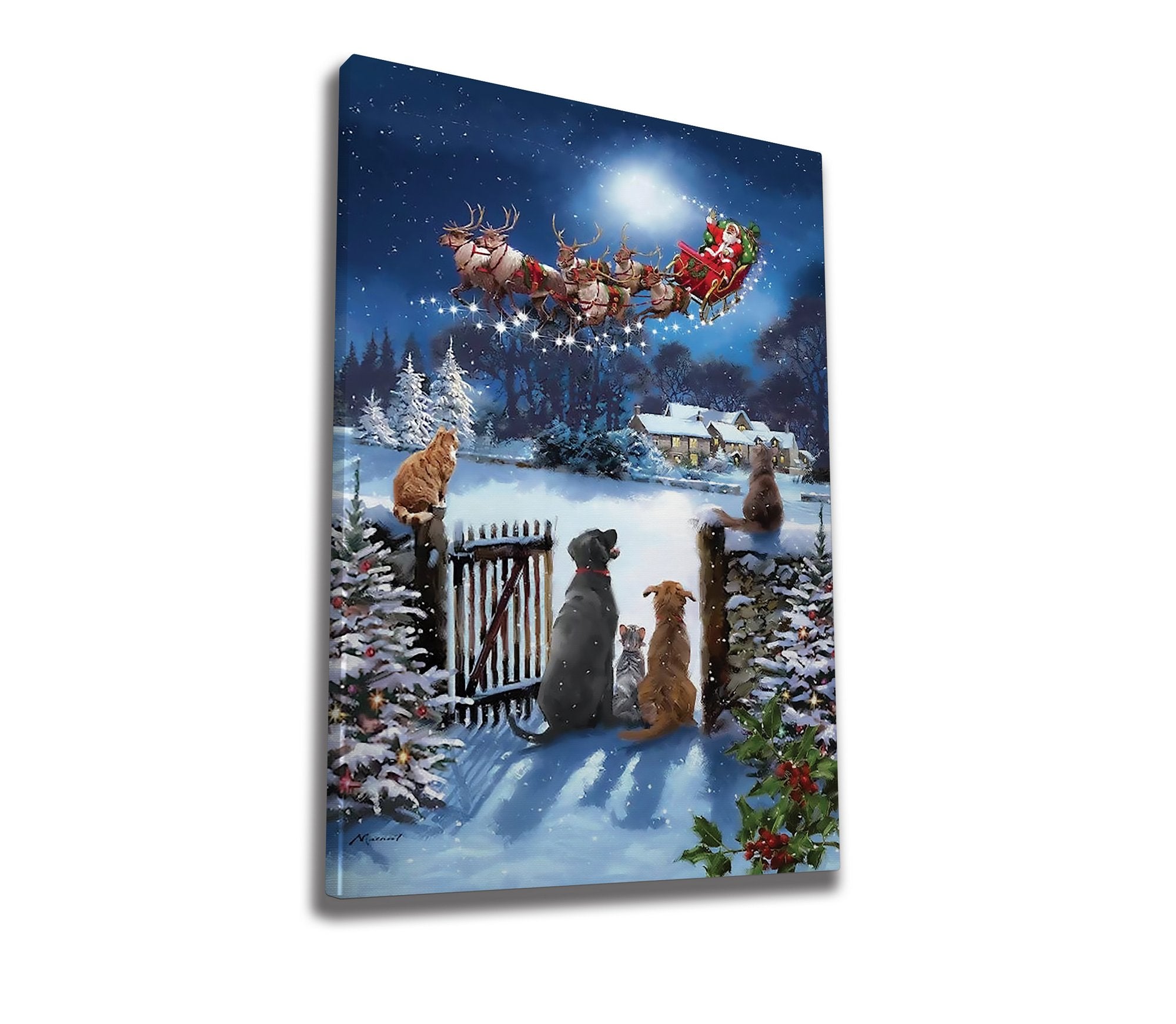 Quadro Decorativo em Tela 50x70cm - Pintura Multicolor com Moldura de Madeira 100% Canvas