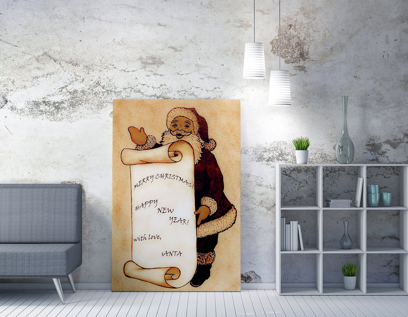 Quadro Decorativo em Tela 50x70cm - Pintura Multicolor com Moldura de Madeira 100% Canvas