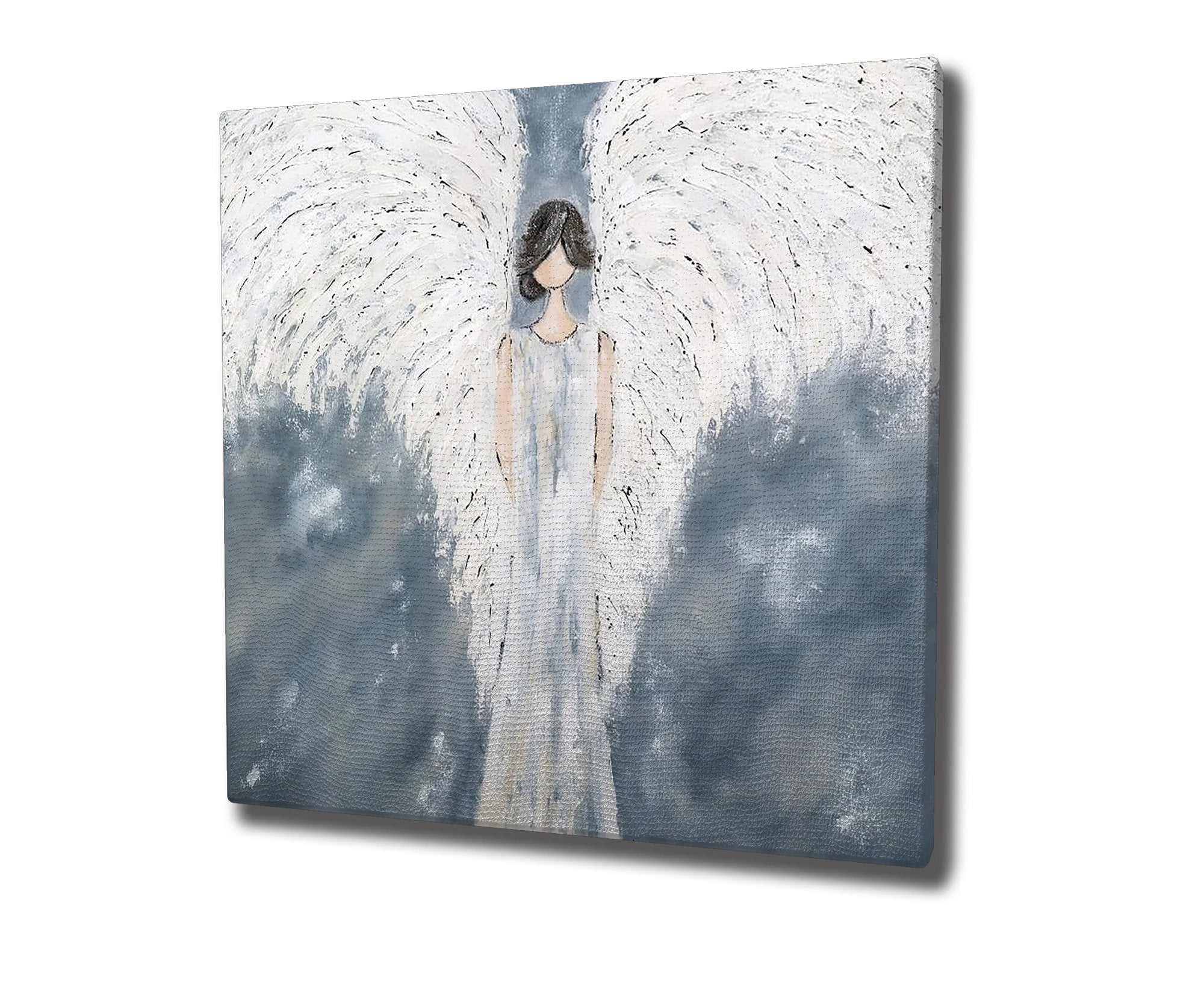 Quadro Decorativo em Tela KC443 Multicolor 45x45cm com Moldura de Madeira - Arte Moderna para Decoração de Interiores