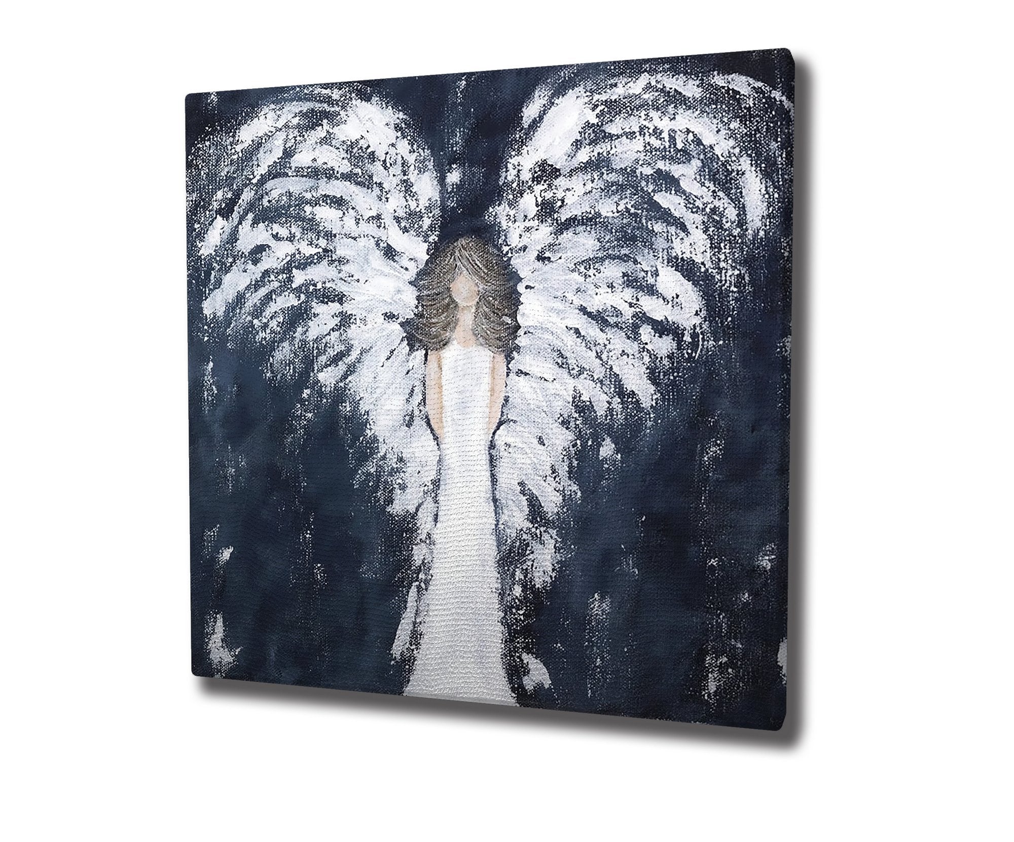 Quadro Decorativo em Tela KC444 Multicolor 45x45cm com Moldura de Madeira - Arte Moderna para Decoração de Interiores