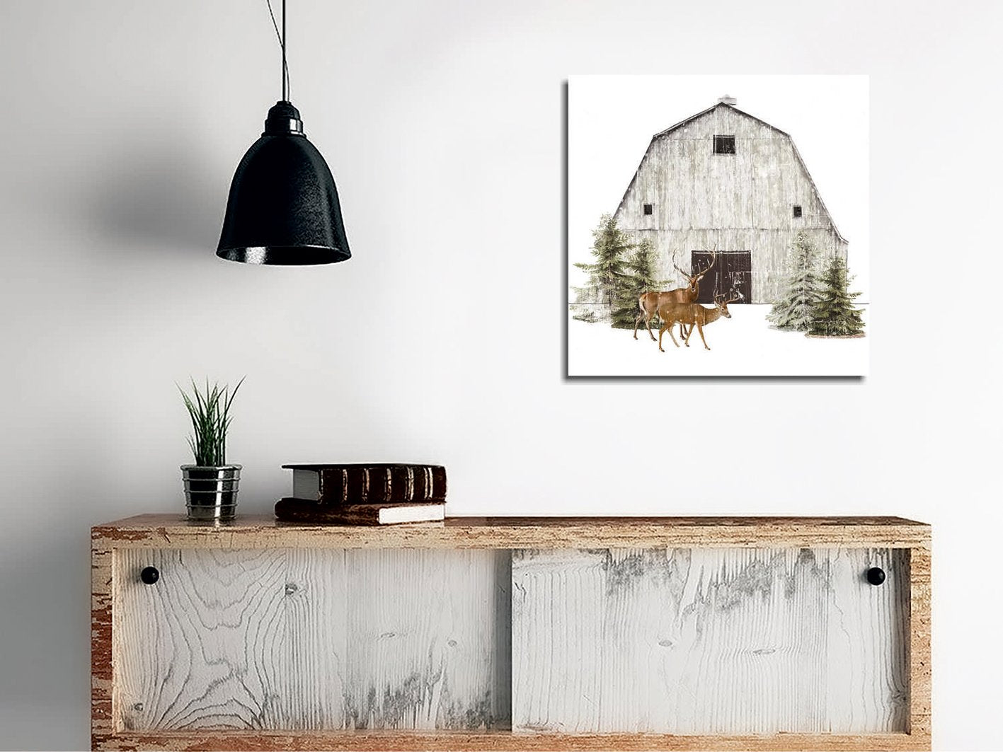 Quadro Decorativo em Tela KC447 Multicolor 45x45cm com Moldura de Madeira - Arte em Canvas 100%