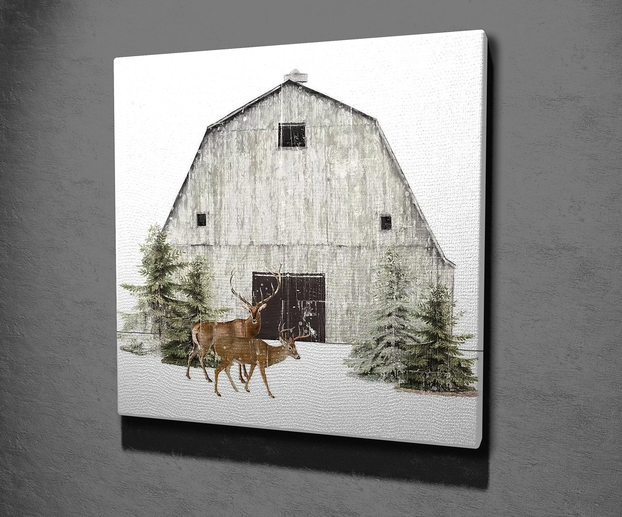 Quadro Decorativo em Tela KC447 Multicolor 45x45cm com Moldura de Madeira - Arte em Canvas 100%