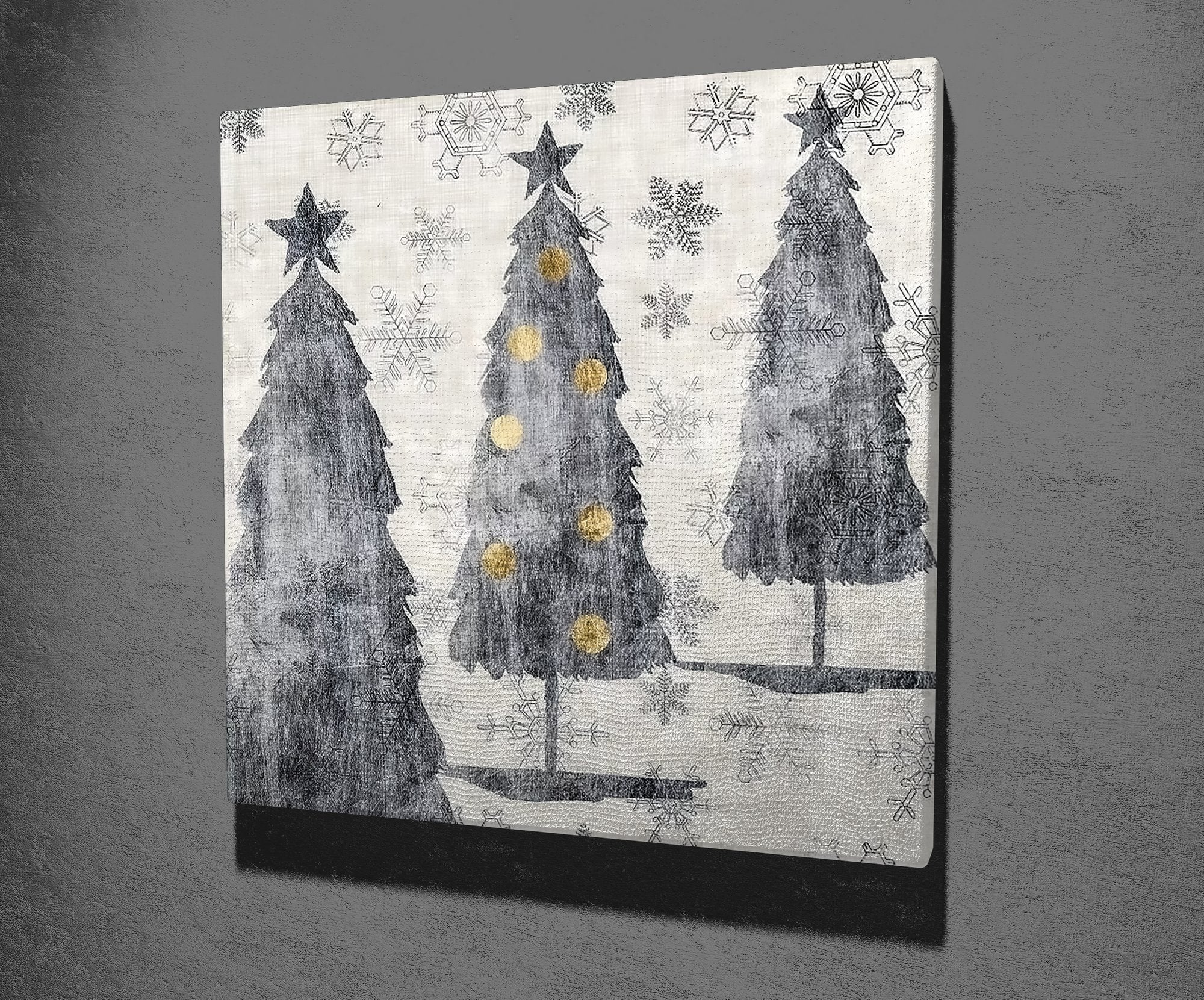 Quadro Decorativo em Tela KC448 Multicolor 45x45cm com Moldura de Madeira - Arte Moderna para Decoração de Interiores