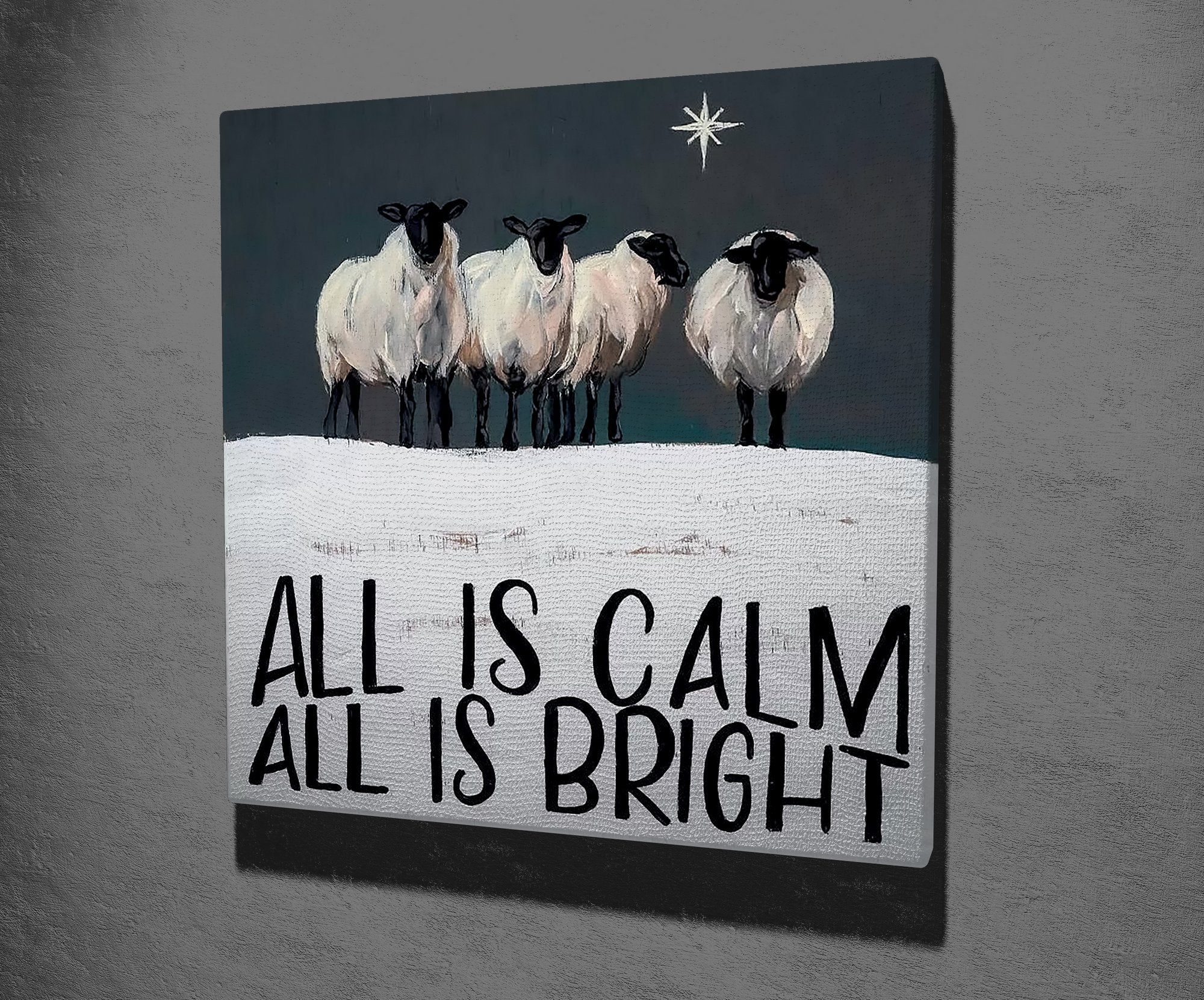 Quadro Decorativo em Tela Multicolor KC449 - Canvas 100% com Moldura de Madeira 45x45cm