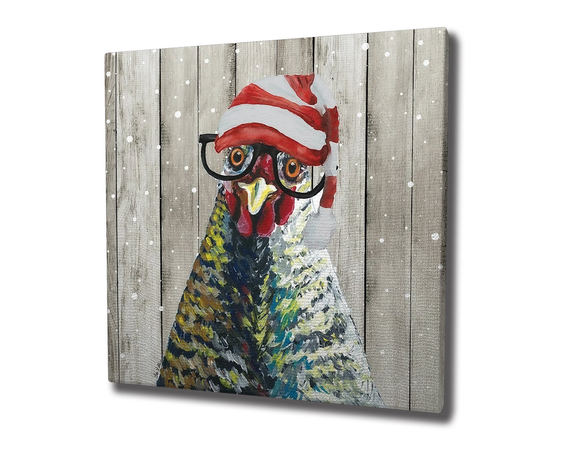 Quadro Decorativo em Tela KC451 Multicolor 45x45cm com Moldura de Madeira - Arte em Canvas 100% para Decoração de Interiores