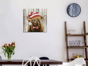 Quadro Decorativo em Tela KC453 Multicolor 45x45cm com Moldura de Madeira - Arte em Canvas 100% para Decoração de Interiores