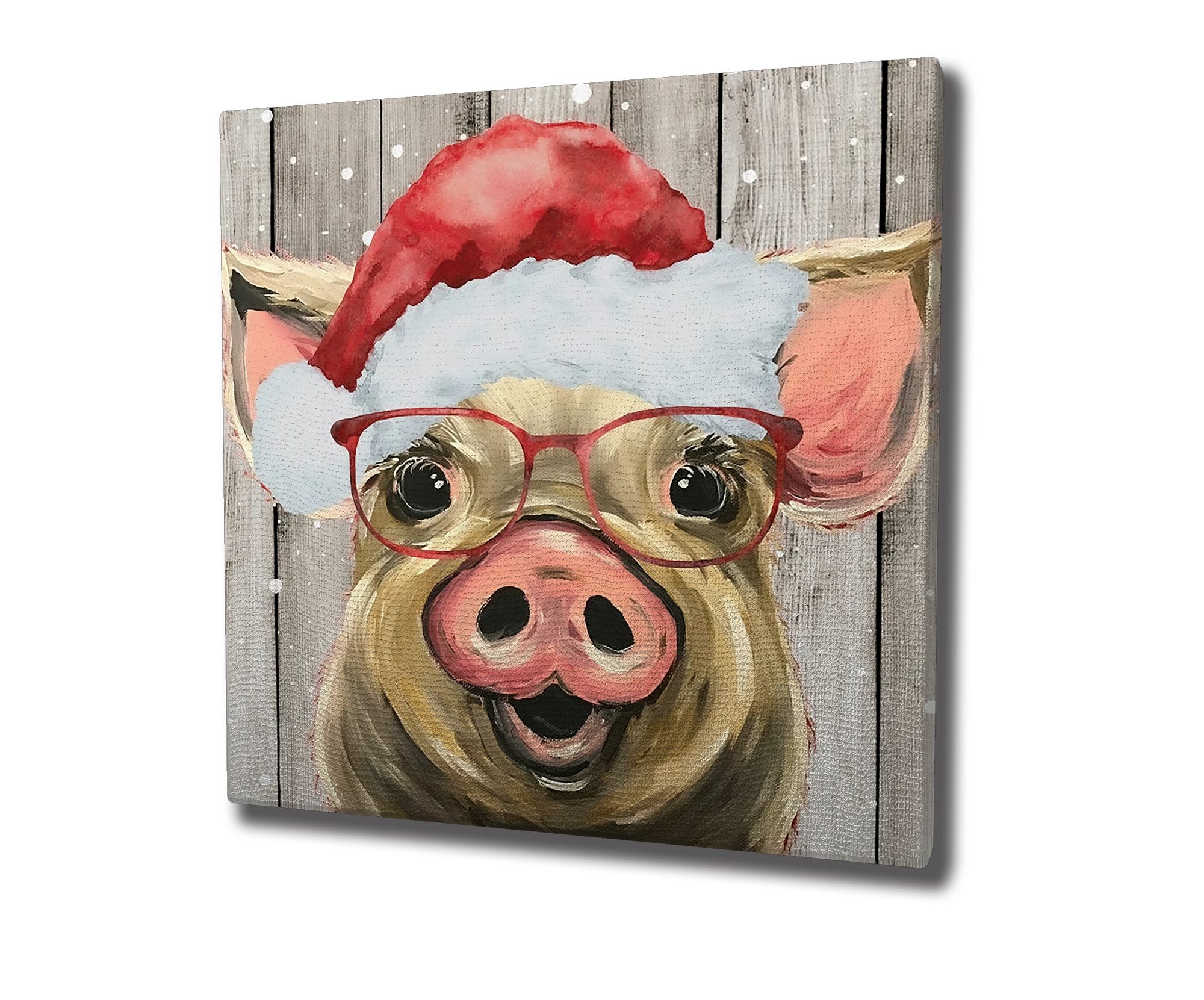 Quadro Decorativo em Tela KC454 Multicolor 45x45cm com Moldura de Madeira - Arte Moderna para Decoração de Interiores