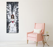 Quadro Decorativo em Tela PC331 Multicolor 30x80cm com Moldura de Madeira - Arte Moderna para Decoração de Interiores